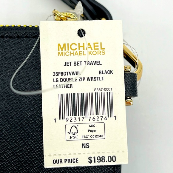 Michael Kors Lg Double Zip Wallet Wristlet Black - Picture 8 of 8